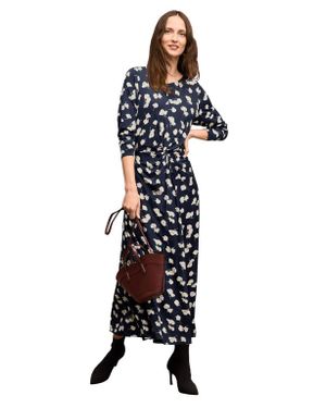 M.M.LaFleur Jae Printed Jersey Ruched Dress - Blue