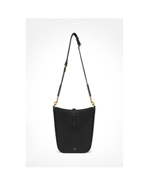 Aviteur Gigi Signature Weave Calfskin Shoulder Bag - Black