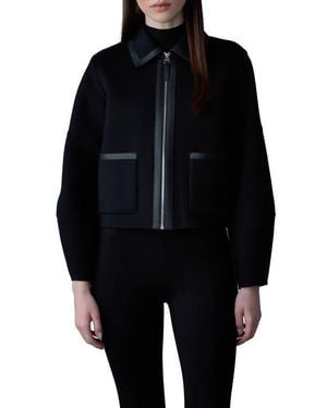 Mackage Solana Wool & Leather Jacket - Black