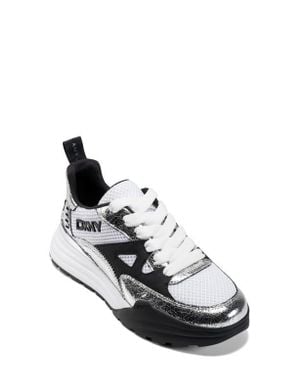 DKNY Zanira Mixed Media Sneaker - White