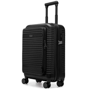 Elle Escape Expandable Carry On Suitcase With Front Laptop Pocket - Black