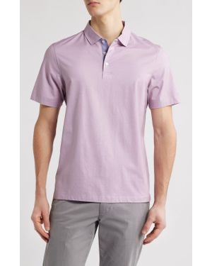 Bugatchi Vincent Ooohcotton Double Knit Solid Polo - Purple