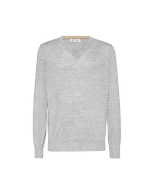 Brunello Cucinelli Cashmere And Silk Sweater - White
