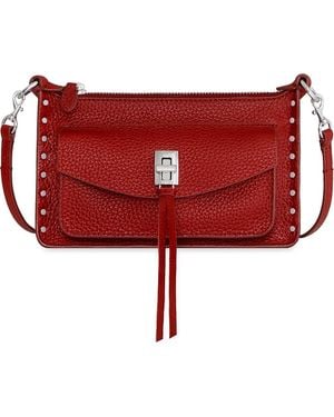 Rebecca Minkoff Mini Darren Top Zip Leather Crossbody Bag - Red