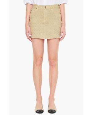 Kancan Rowan Pearl Detail Mini Skirt - Natural