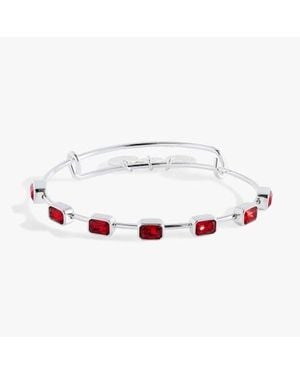 ALEX AND ANI January Birthstone Emerald Cut Bangle - Red