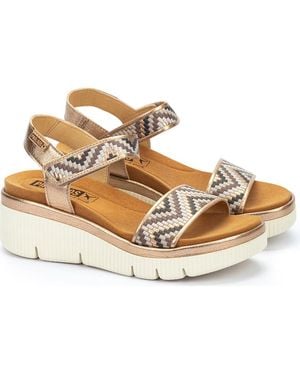 Pikolinos Gomera Platform Wedge Sandal - Metallic