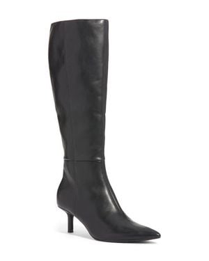 Open Edit Elara Pointed Toe Knee High Boot - Black