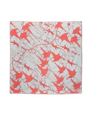 Lost Pattern Datura Silk Bandana Scarf - Red