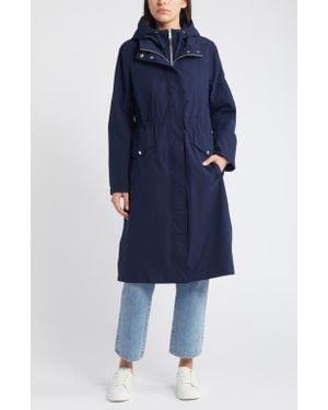 Sam Edelman Longline Hooded Jacket - Blue