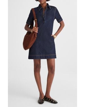 Madewell Denim Popover Minidress - Blue