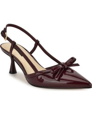 Nine West Reega Slingback Pointed Toe Pump - Brown