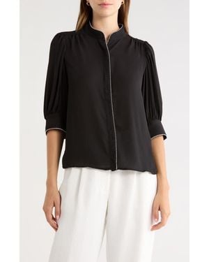 Cece Pearce Puff Sleeve Top - Black