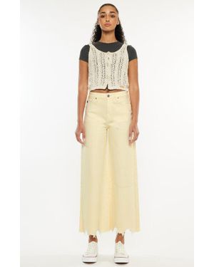 Kancan Savie Cropped Wide Leg Jeans - Natural