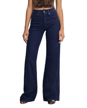 GOOD AMERICAN Good Waist High Waist Wide Leg Palazzo Jeans - Blue