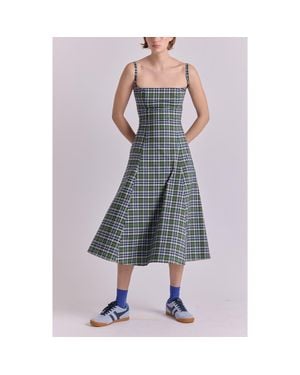 De Loreta Micaela Cotton A-Line Midi Dress - Gray