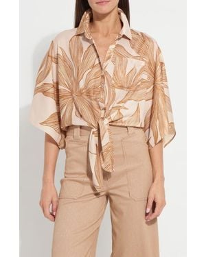 Lyssé Nilza Tie Hem Satin Shirt - Natural