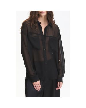 DELUC Grayson Sheer Shirt - Black