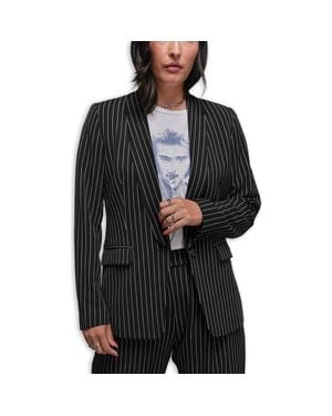 WILDFANG The Empower Pinstripe Tux Blazer - Black