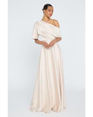THEIA Alessandra Asymmetrical Gown - Natural
