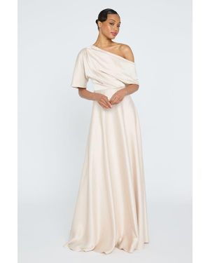 THEIA Alessandra Asymmetrical Gown - Natural