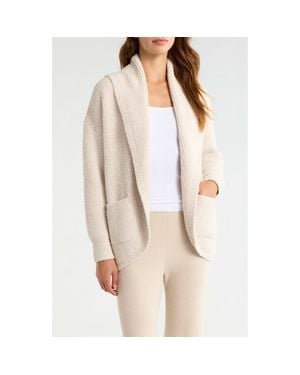 Barefoot Dreams Cozychic Ribbed Shawl Collar Cardigan - Natural