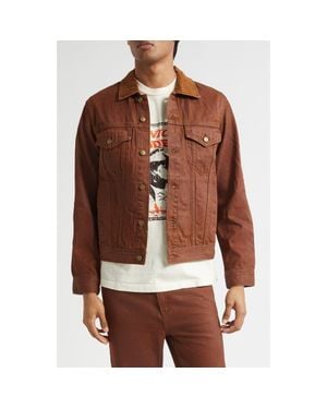 MIDNIGHT RODEO Coated Denim Trucker Jacket - Brown