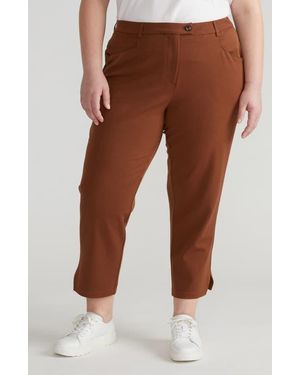 UNIVERSAL STANDARD X Henning All Day Mercer Crop Tapered Leg Pants - Brown