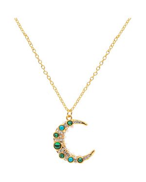 LA MENO Moon Pendant Necklace - Metallic