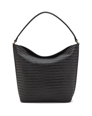 Mango Braided Bucket Shoulder Bag - Black