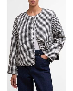 Barbour Cashel Collarless Quilted Jacket - Gray