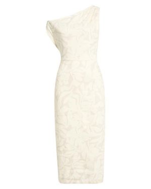 Nordstrom Floral Off The Shoulder Linen Blend Midi Dress - White