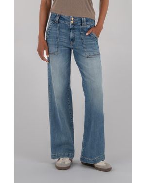Kut From The Kloth Jodi Mid Rise Wide Leg Utility Jeans - Blue