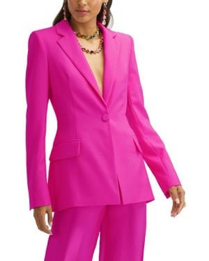 Oscar de la Renta One-Button Virgin Wool & Mohair Blazer - Pink