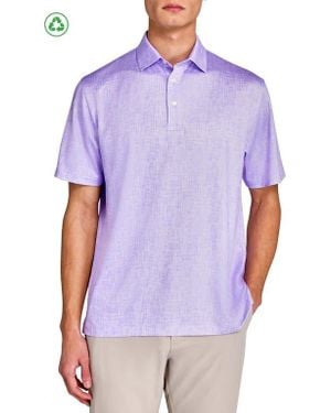 Con.struct Regular Fit Chambray Recycled Performance Golf Polo - Purple