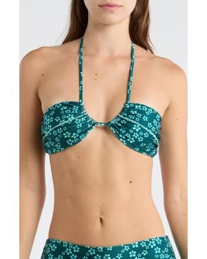 Kulani Kinis Stitch Splice Bandeau Bikini Top - Blue