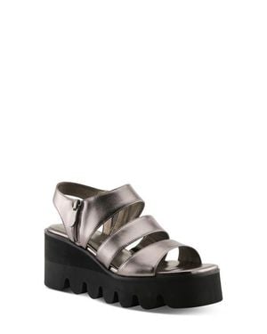 AZURA BY SPRING STEP Corrigate Platform Wedge Sandal - Black