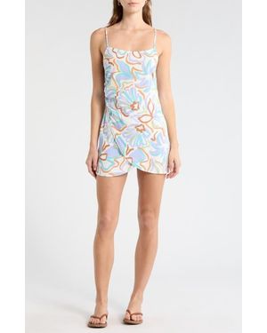 Billabong By Your Side Print Sleeveless Minidress - Blue