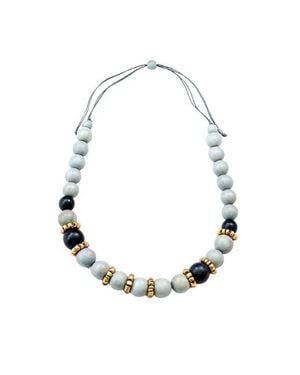 LIKHÂ Pompa Wooden Necklace - Metallic