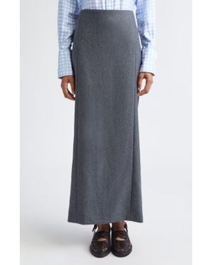 Thom Browne Wool Flannel Pencil Skirt - Gray