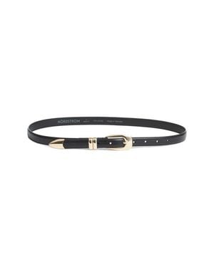Nordstrom Mina Skinny Leather Belt - Black