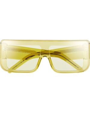 Rick Owens Documenta Flat Top Shield Sunglasses - Yellow