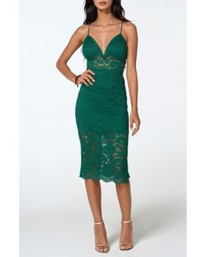Bebe Lace Cocktail Dress - Green