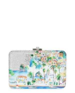 Judith Leiber Slim Slide Tropical Crystal Embellished Clutch - Blue