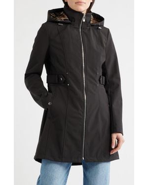Via Spiga Water Repellent Soft Shell Coat - Black