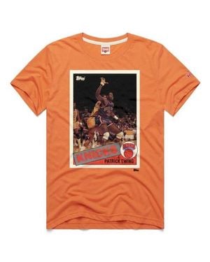 Homage Patrick Ewing New York Knicks Topps Trading Card Player Tri-Blend T-Shirt - Orange