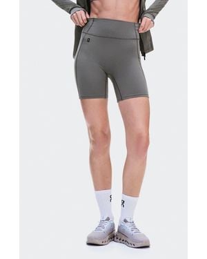 On Shoes Studio High Waist Pocket Bike Shorts - Gray