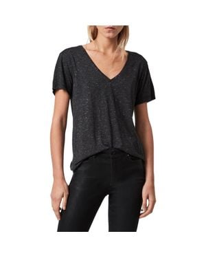 AllSaints Emelyn Shimmer T-Shirt - Black