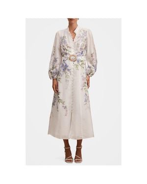 EVER NEW Sheridan Placement Print Long Sleeve Maxi Dress - Natural