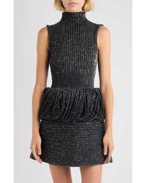 Alaïa Sequin Rib Sweater - Black
